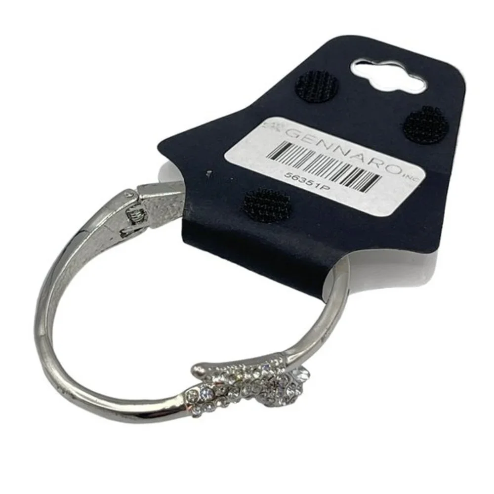 g by Gennaro Silver Diamond Snake Bangle Bracelet